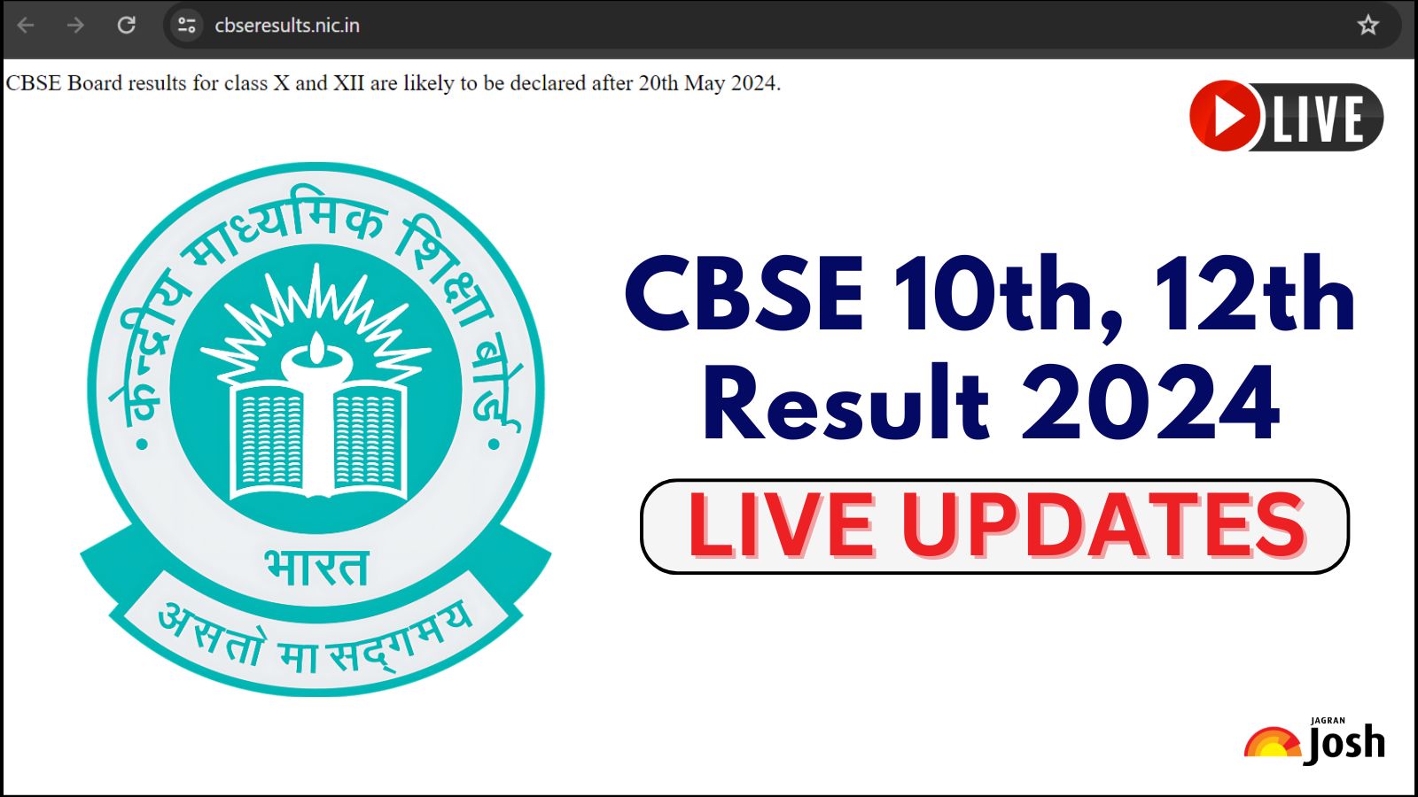 [LIVE] CBSE Result 2024 Date: OFFICIAL Confirmation! 10th and 12th Results after 20 May at cbseresults.nic.in