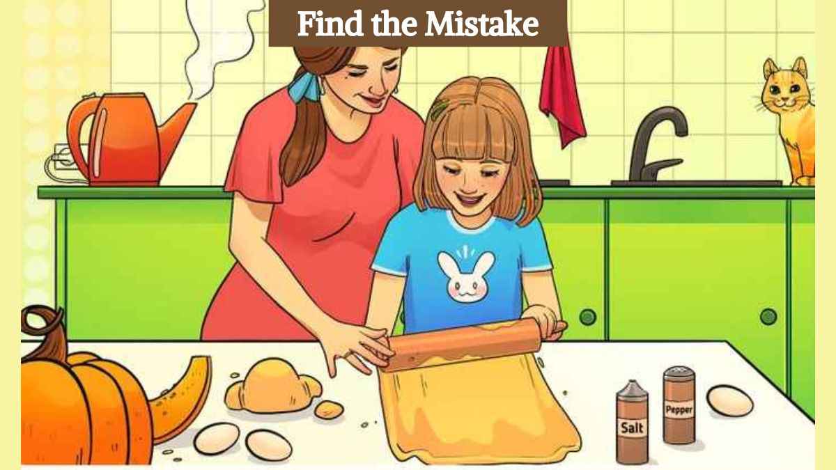 Picture Puzzle IQ Test: Find the mistake in the kitchen picture in 6 seconds!