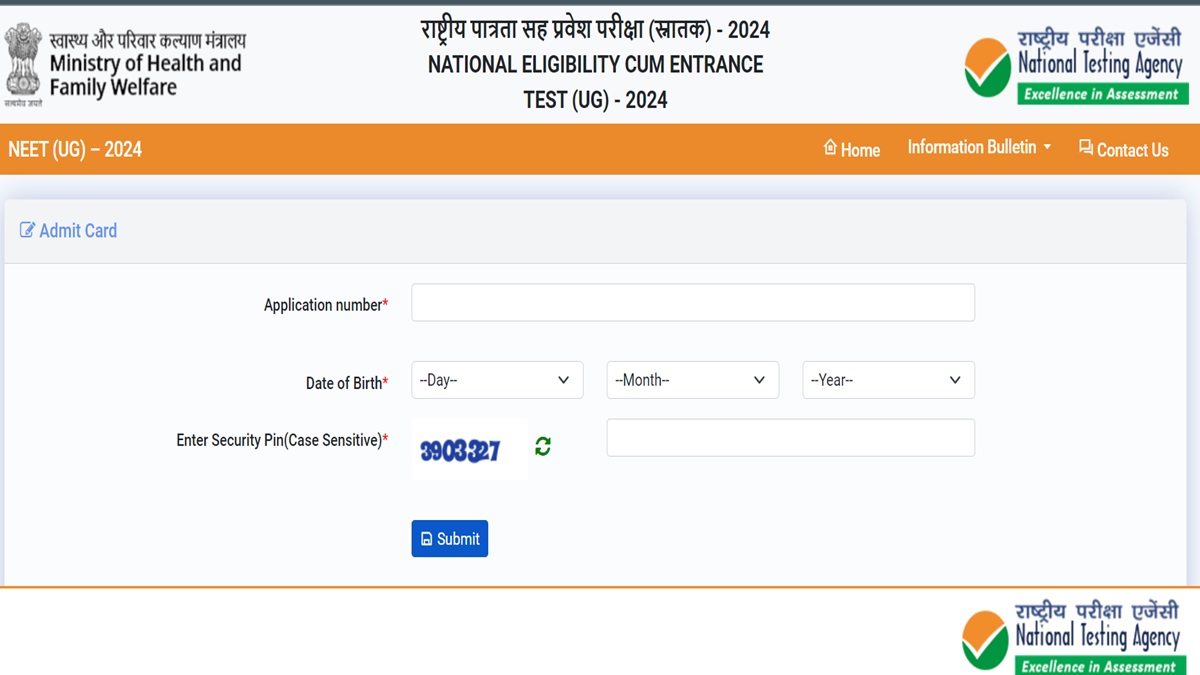 NEET UG 2024 Admit Card Online 