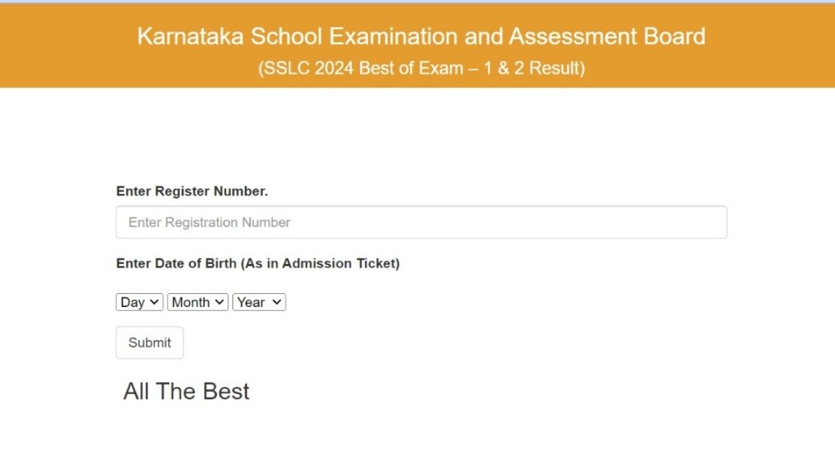 Karnataka SSLC Supplementary Result 2024 Out at karresults.nic.in