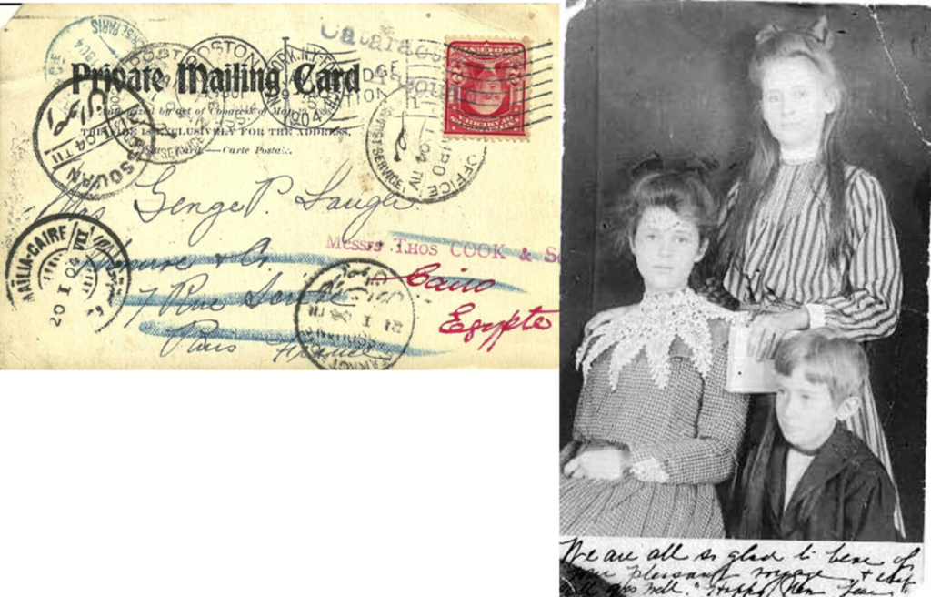 Vintage postcards grandpa around the globe